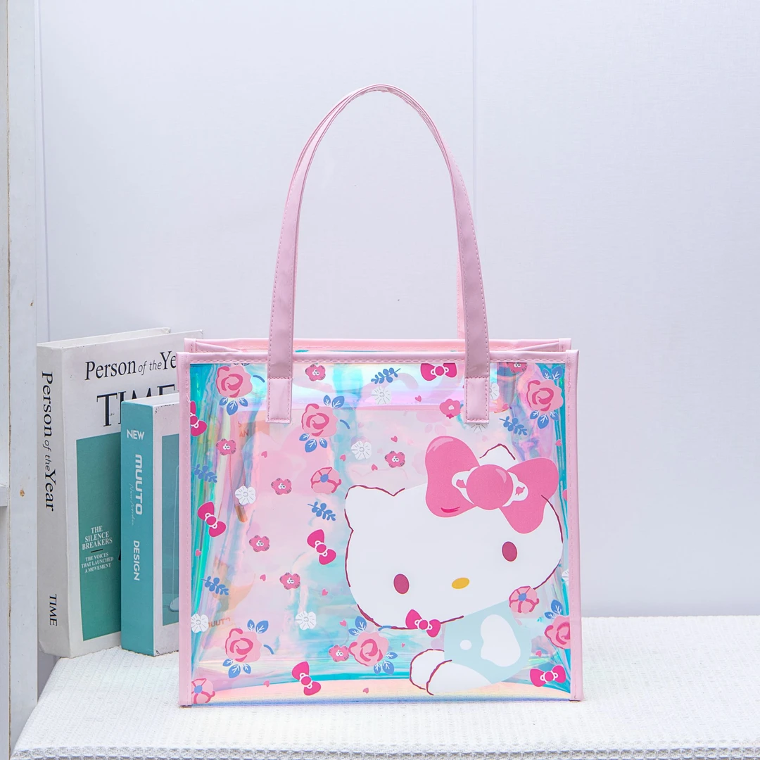 牵牛花Kitty防水防污妈咪包大容量托特包时尚手提包化妆包透明包