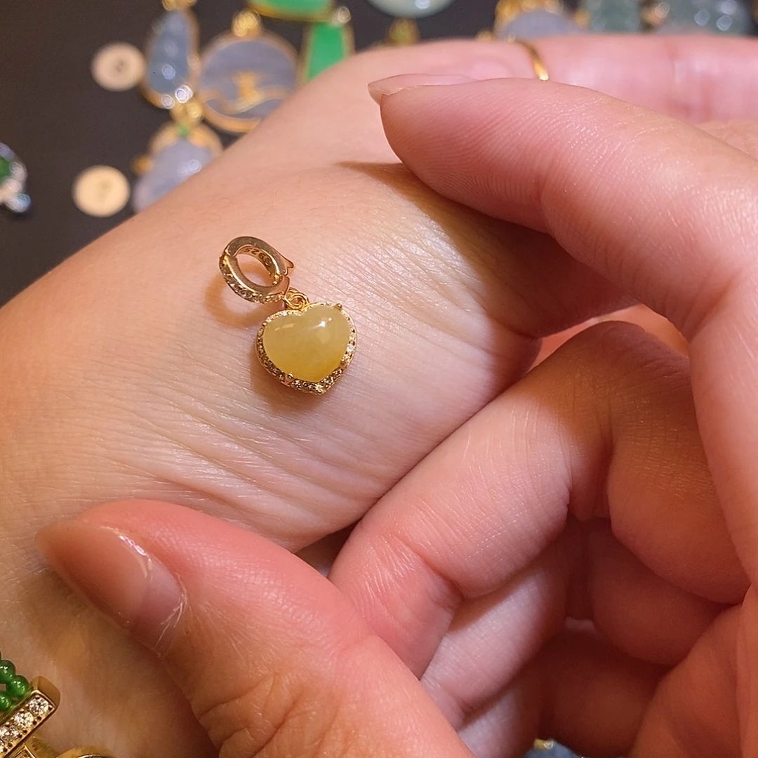 仔***仔翡翠银S925镶嵌项链