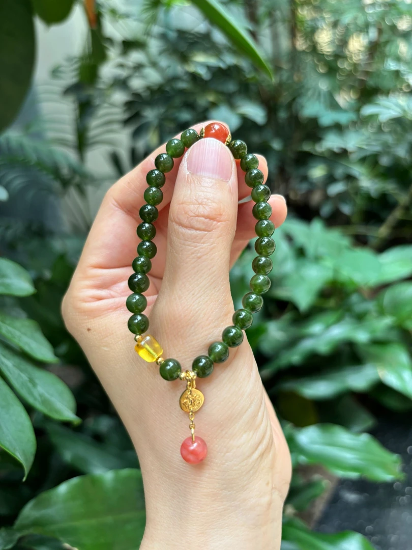 和田玉碧玉手串6mm