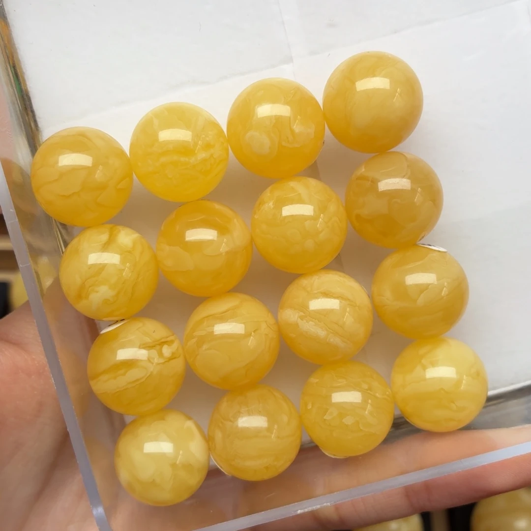 蜜蜡未镶嵌裸石16+虎皮妖花手串