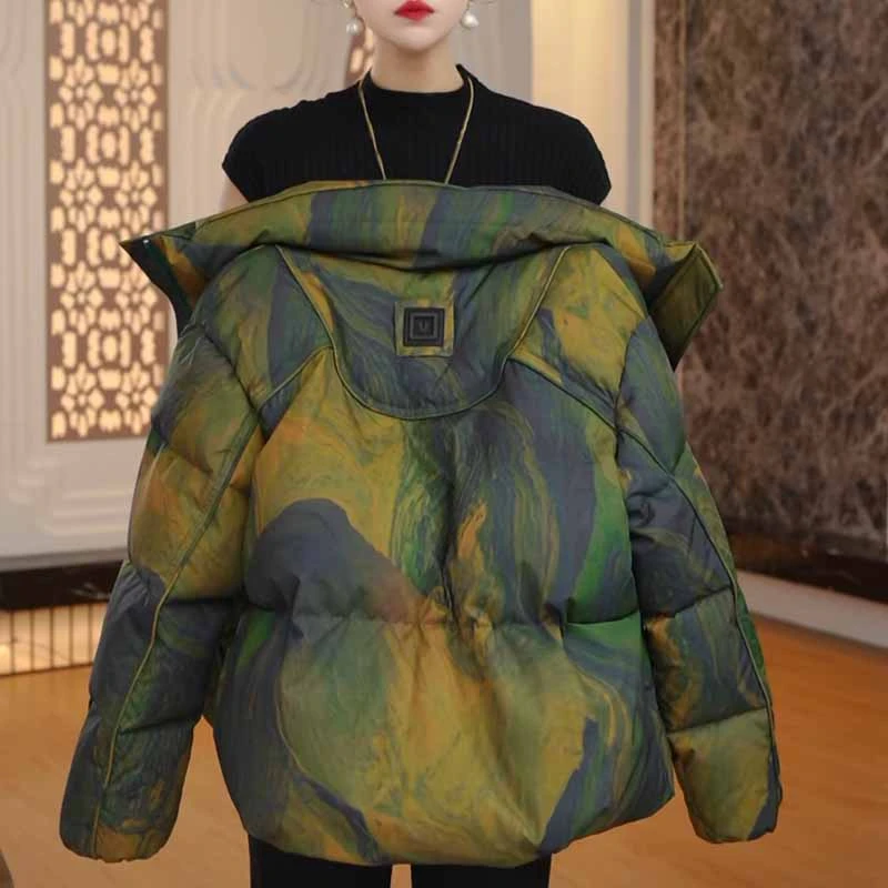 复古时尚高级感棉服女2025新款冬装气质百搭拼色设计感潮流上衣