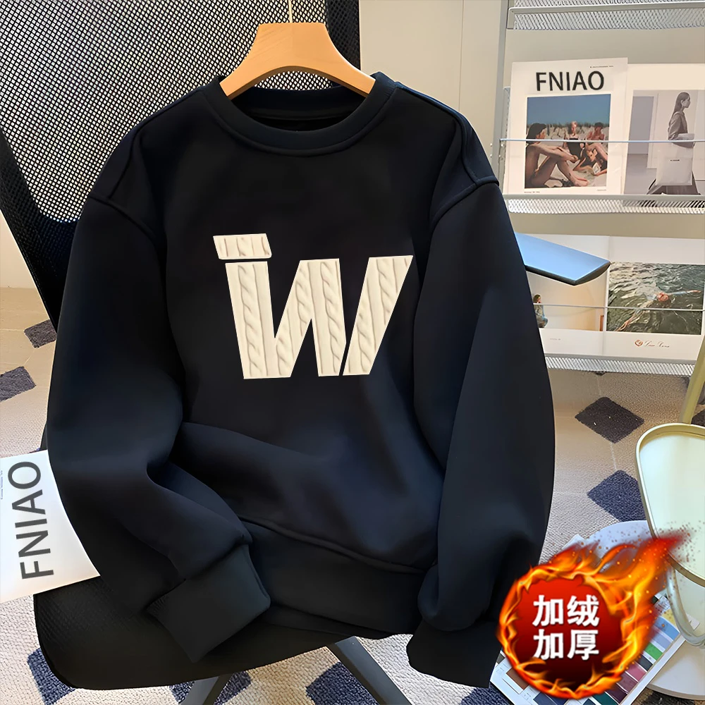 男款爆款2025新款秋冬卫衣轻奢痞帅男装保暖加绒长袖衣服情侣款