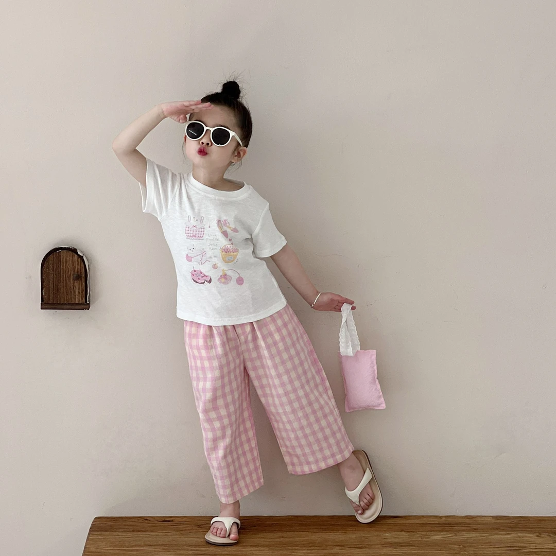 女童卡通可爱印花T恤2025夏季新款韩版童装儿童宝宝洋气短袖上衣