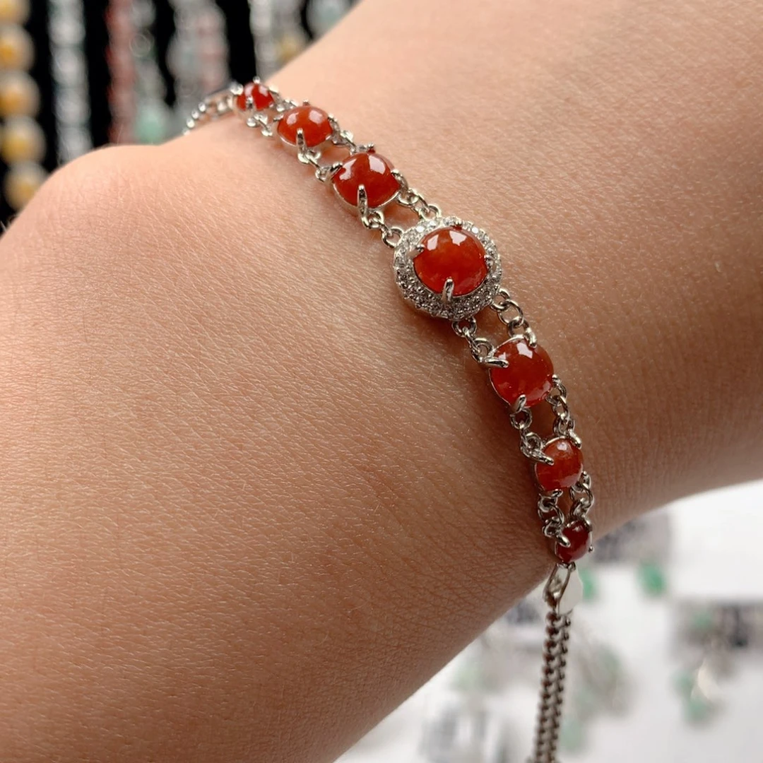 翡翠银S925镶嵌颈饰手链