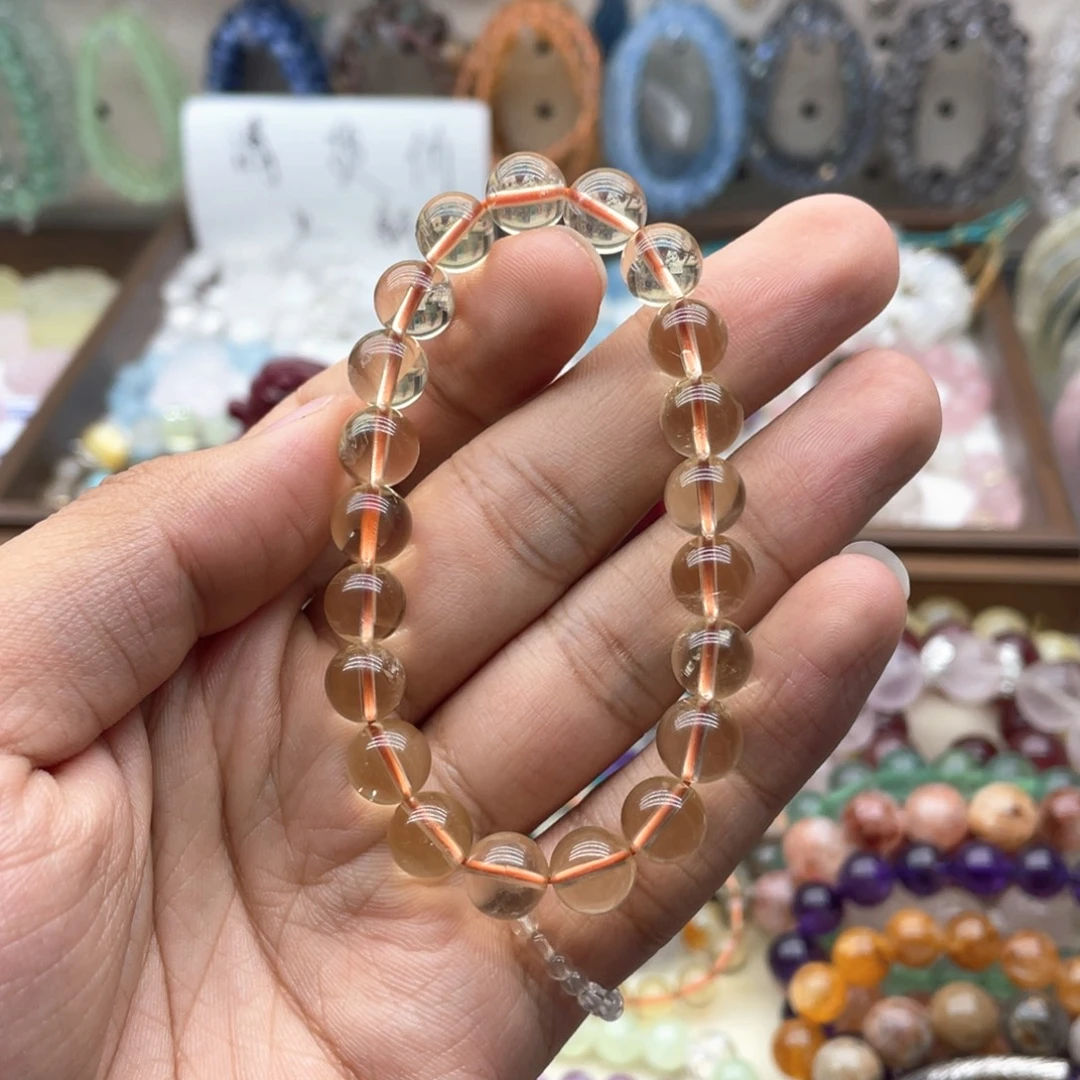 烟晶未镶嵌手链9.5咪六芒星黄水晶