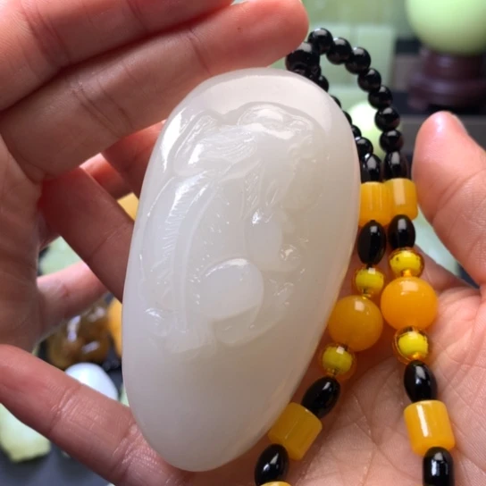 石材方解石手把件