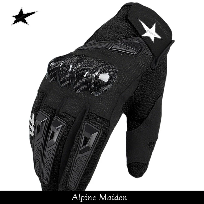 正品现货A星Alpine Maiden摩托车春夏骑行防水赛车碳纤维防摔手套