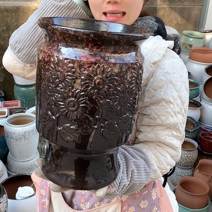 紫砂花盆正品口20高31