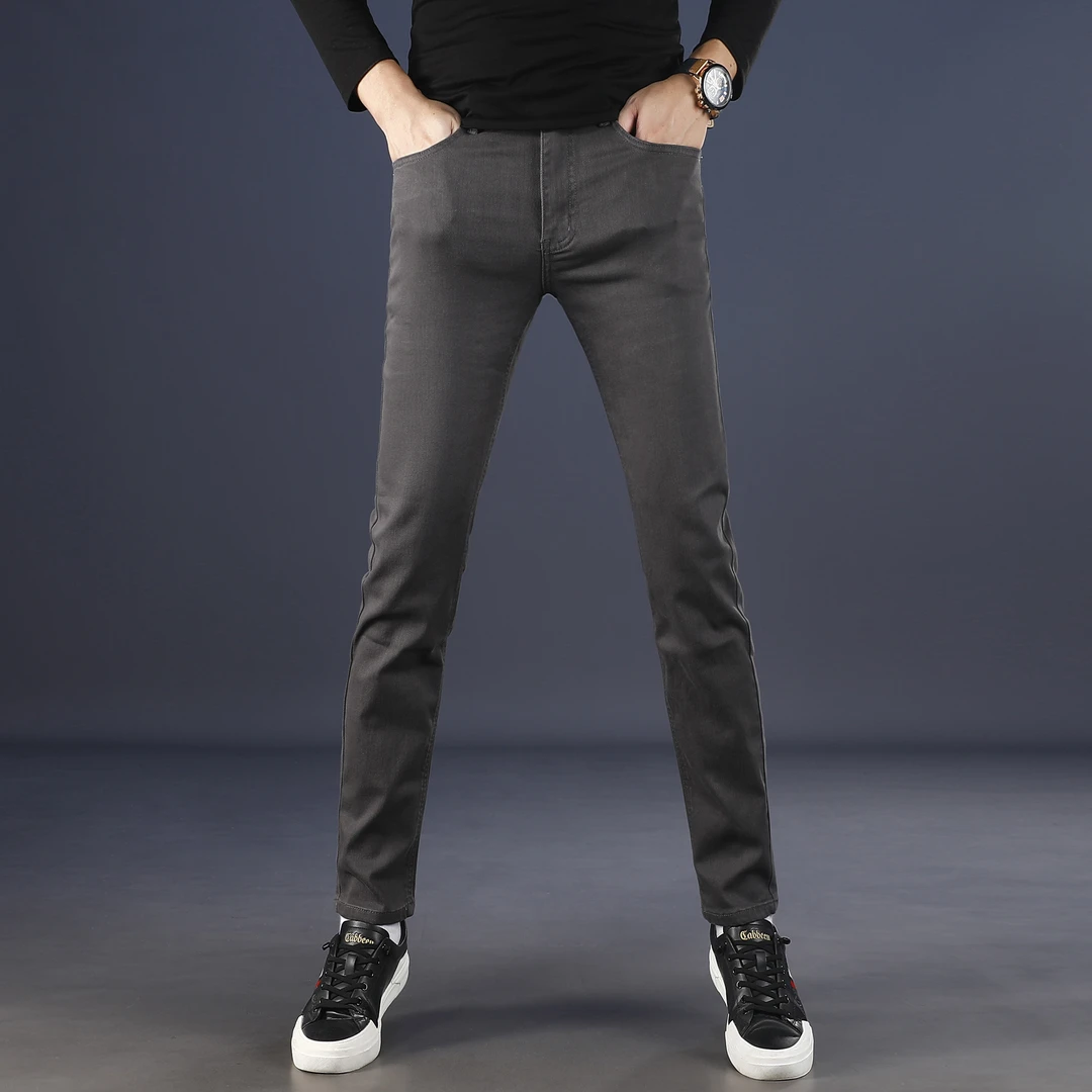 男士加绒牛仔裤男款爆款2025新款秋冬季修身小脚加厚保暖男裤子