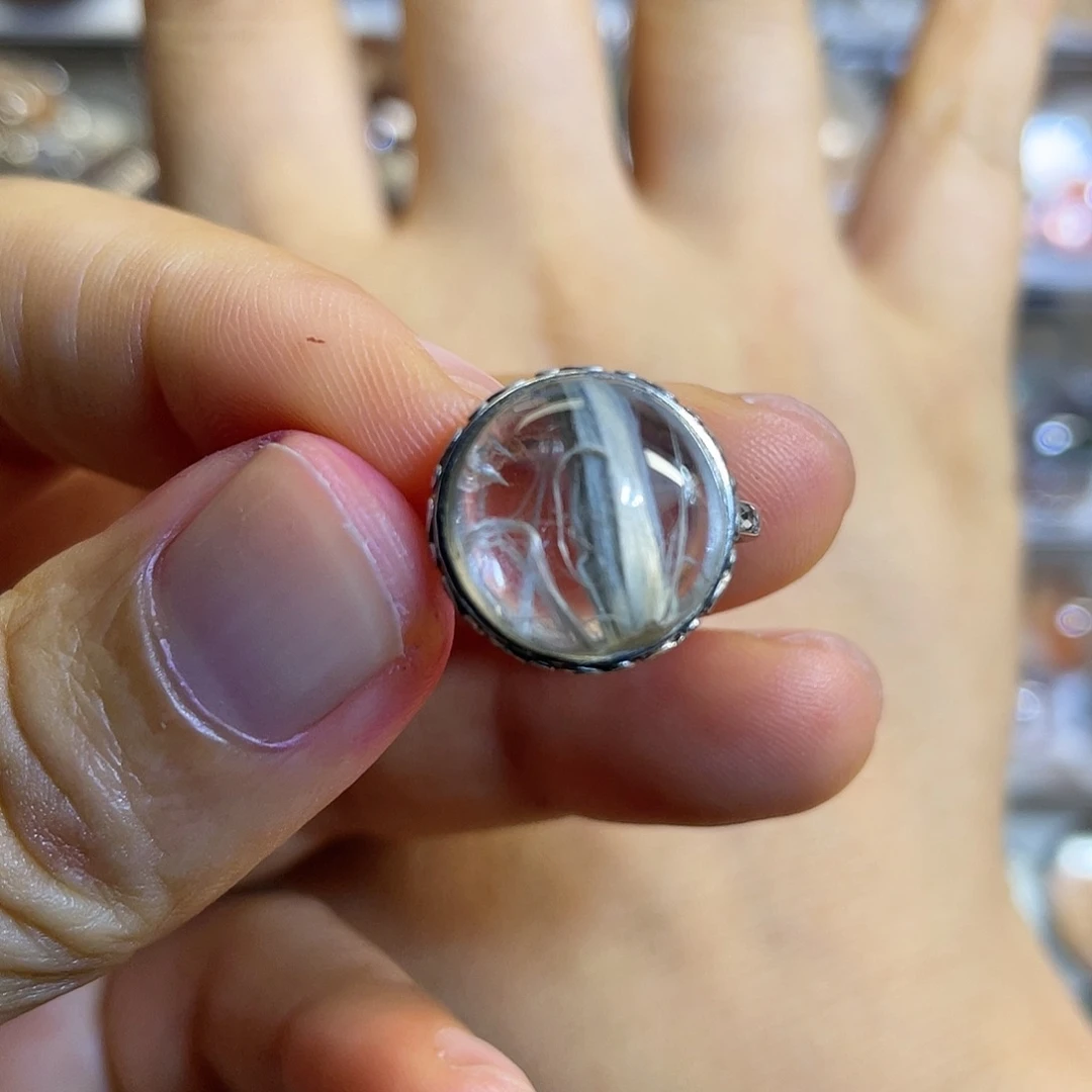 【闪购商品】水晶珠宝半成品银S925镶嵌戒指
