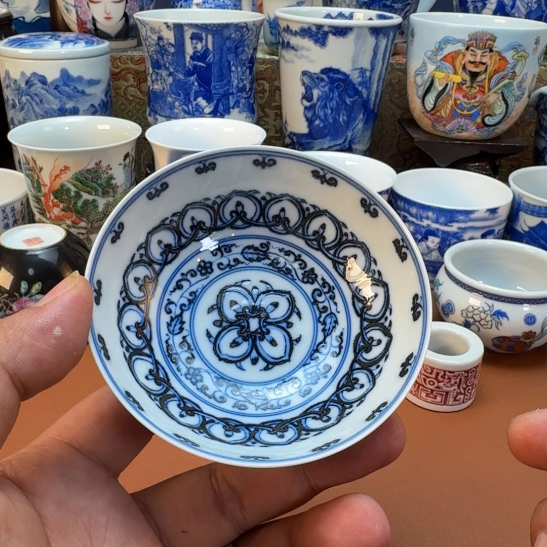 杯子陶景德镇全手工手绘陶瓷