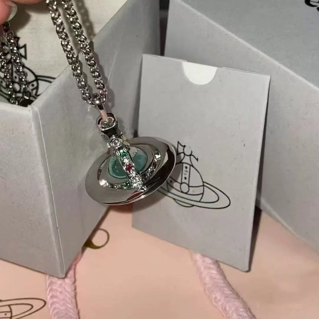 钛钢莫桑石项链 李馨儿【飞碟项链】时尚百搭复古手工坠链设计感