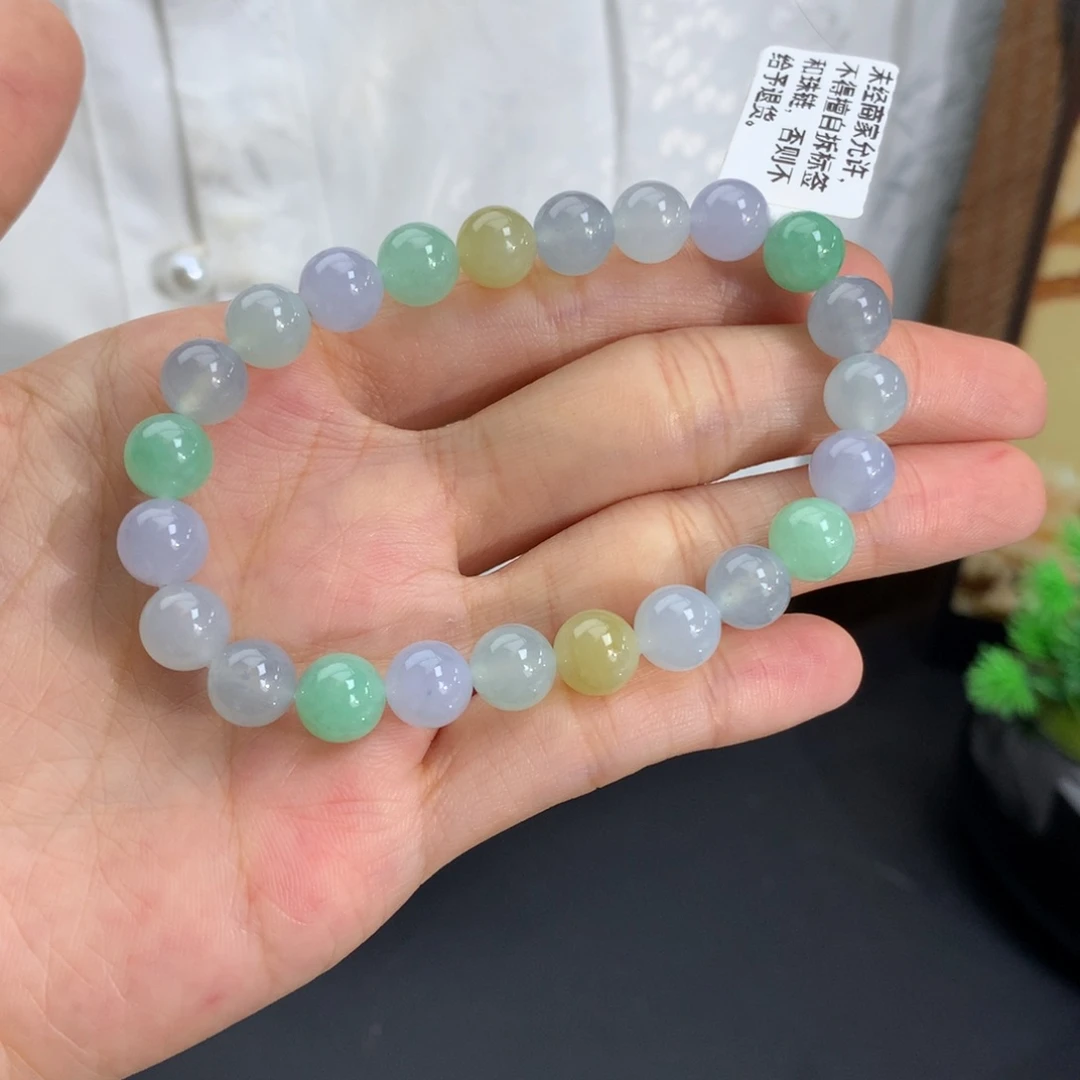 未镶嵌手串翡翠卡8冰胶马卡龙手串