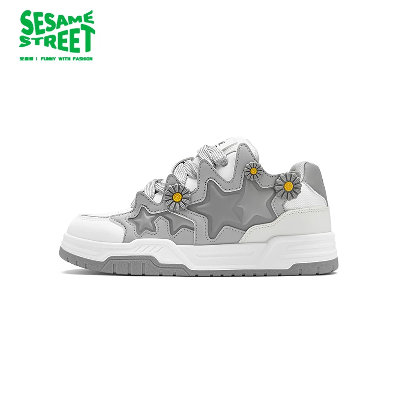 芝麻街男款小雏菊2025秋季新款潮流新款男士鞋子情侣款厚底休闲鞋