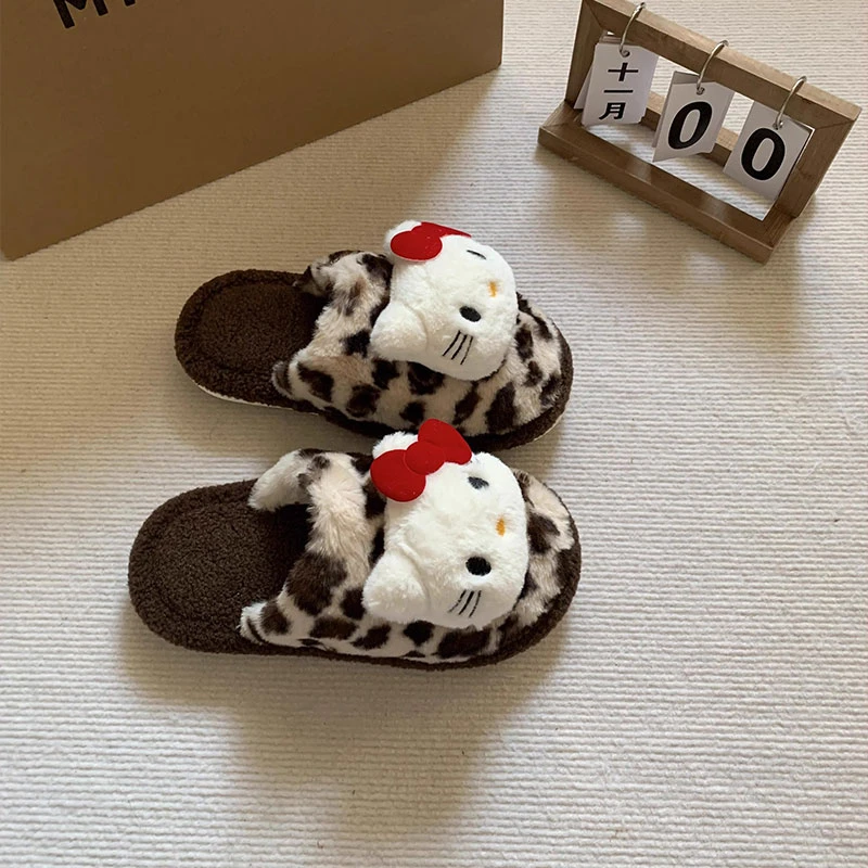 hellokitty棉拖鞋秋冬季可爱毛毛拖鞋毛绒防滑臭家居室内2025新款