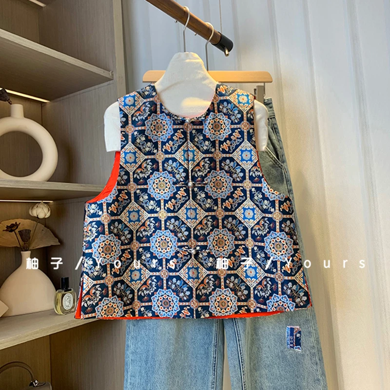 柚子yours【仙草宝相】2025早春钱小萍织金四重纬宋锦足银扣马甲