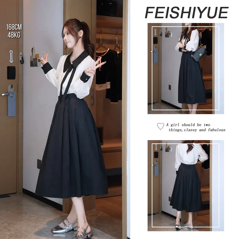 早秋时尚穿搭一整套女2025新款气质通勤上衣显瘦百搭半身裙两件套