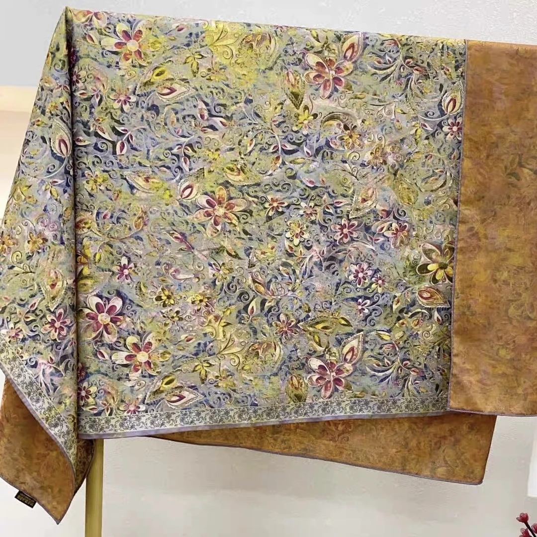 【b06】香云黄金萝大方巾140x140高端丝巾围巾披肩时尚高级气质