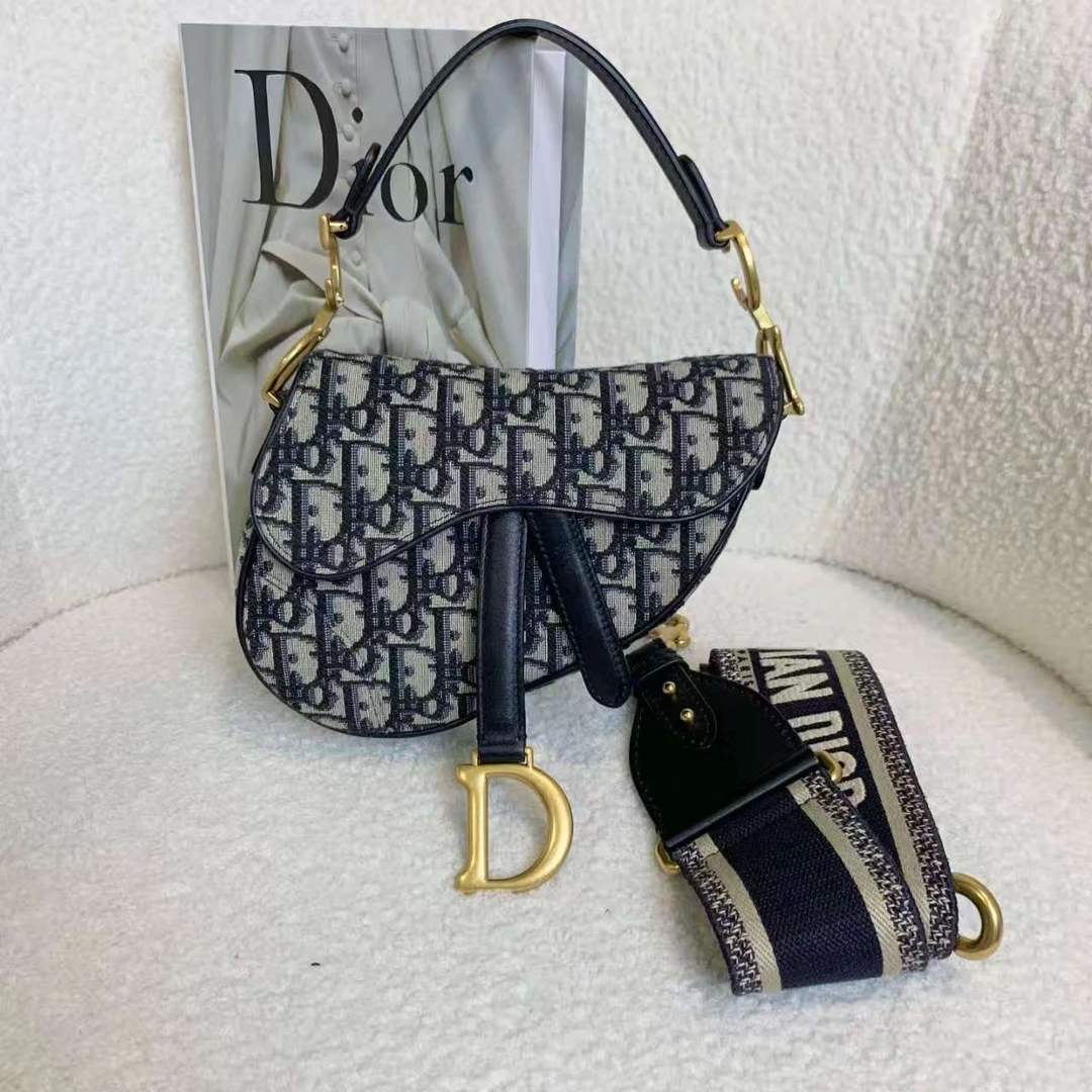 99新 DIOR/迪奥 老花刺绣马鞍小号/86010337/12期免息/  59854734