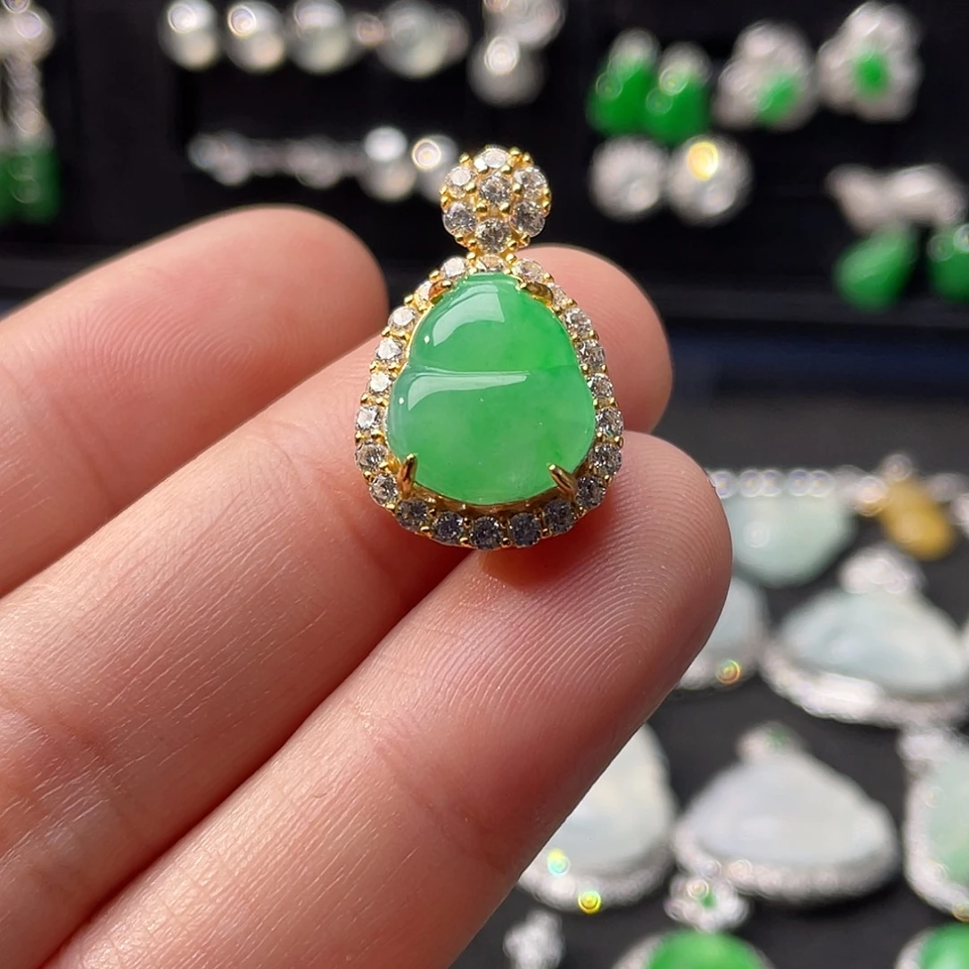 翡翠银S925镶嵌颈饰