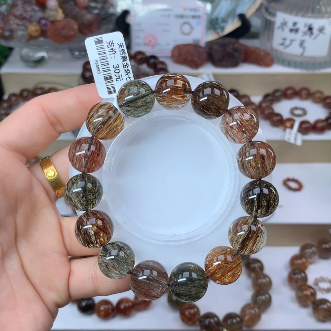 未镶嵌水晶手串黑金超七多样性发其一