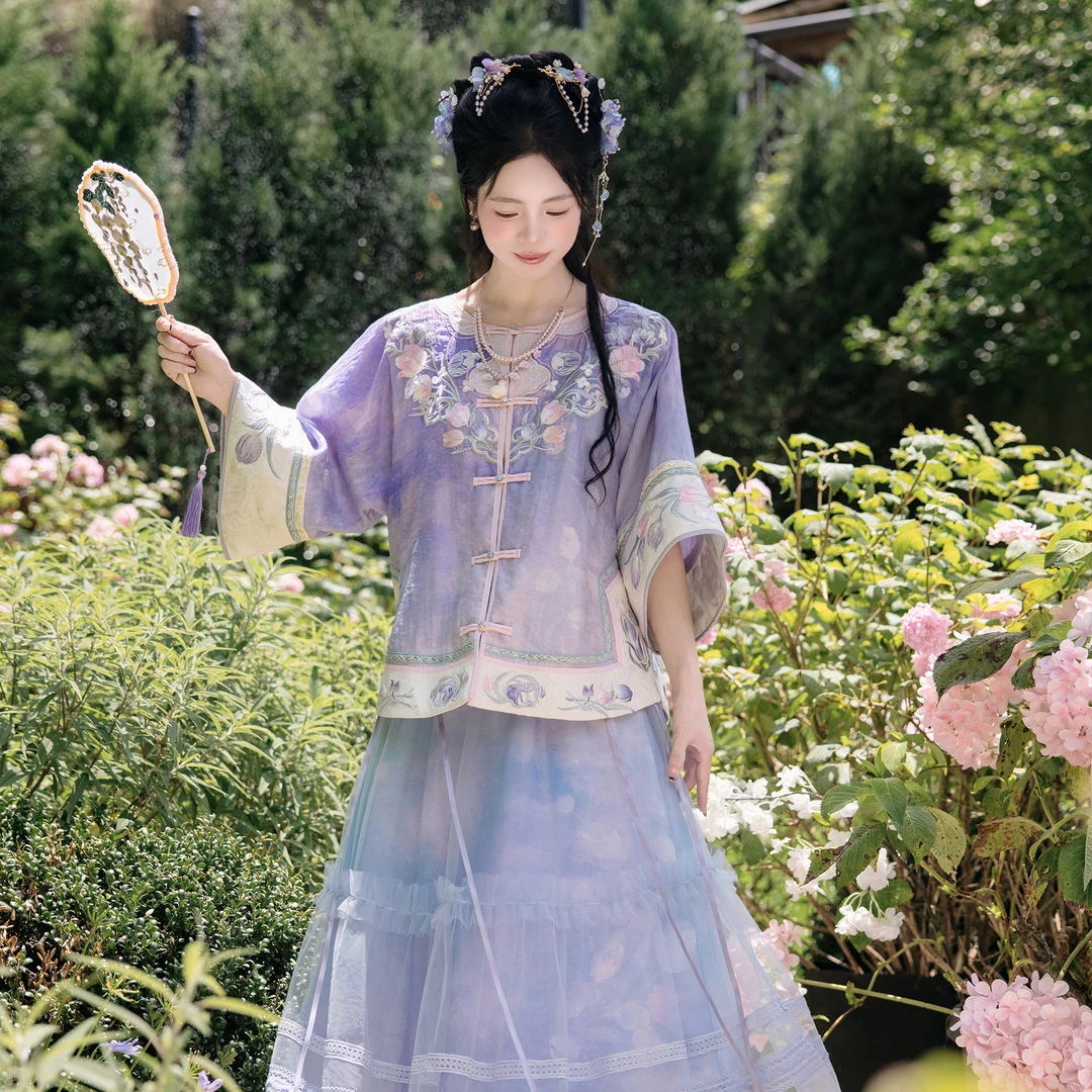 造镜集【烟霞繁光】新品清汉女上袄重工汉服短马面裙织金汉元素古风