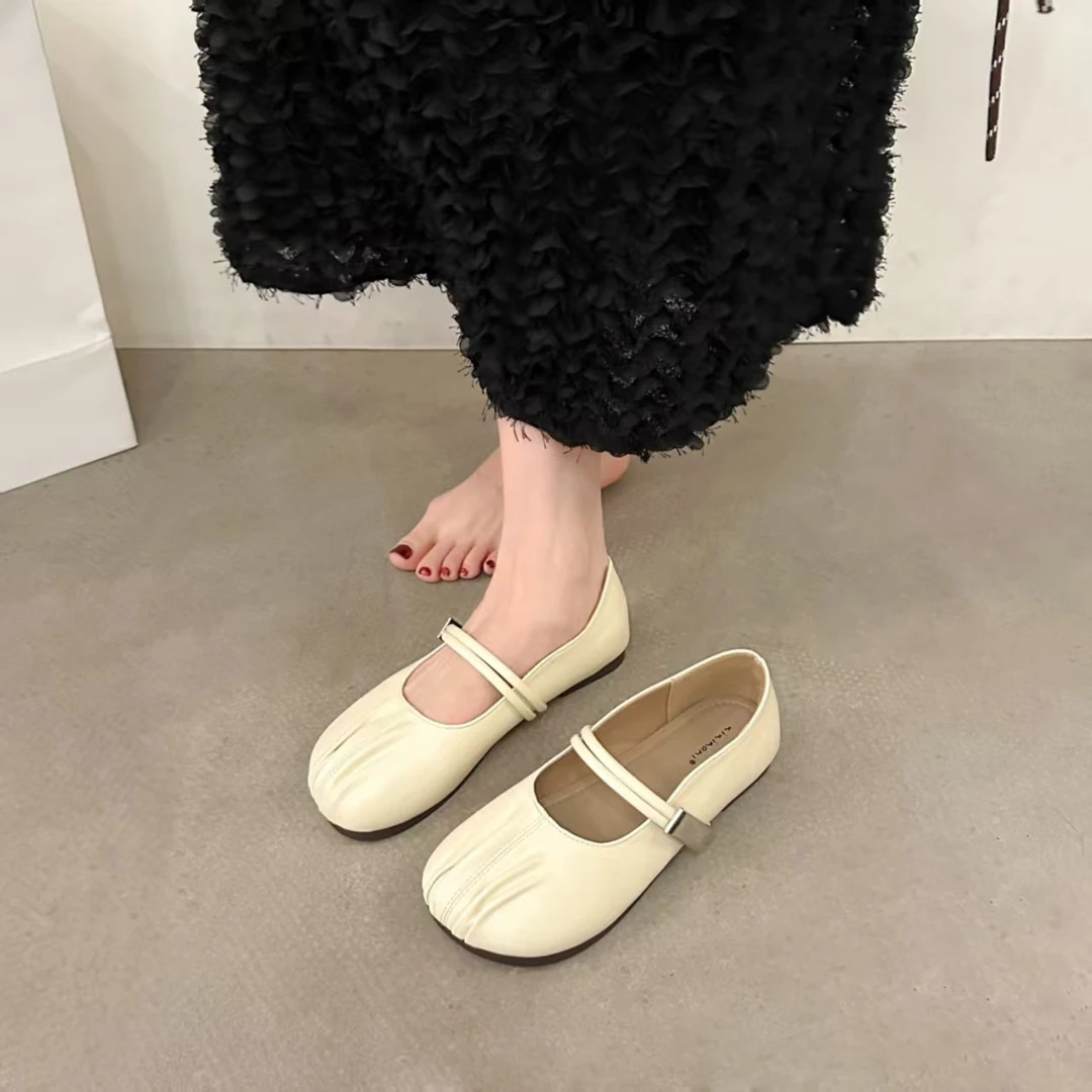 【小苏专属】玛丽珍复古2025年新款平底百搭一脚蹬软底小单鞋668-2