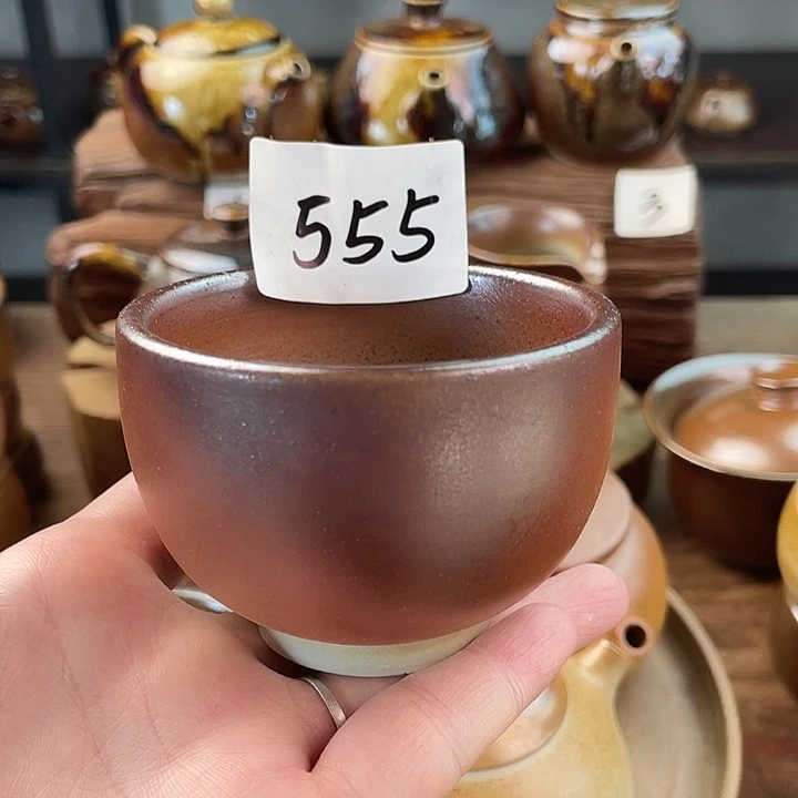 建水紫陶白泥柴烧杯