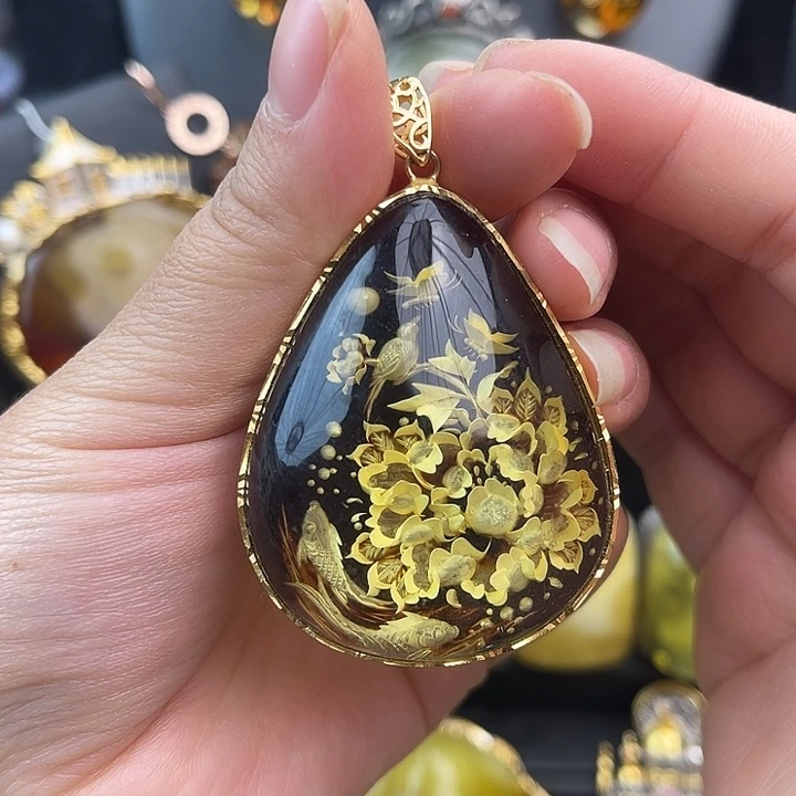 琥珀银S925镶嵌裸石