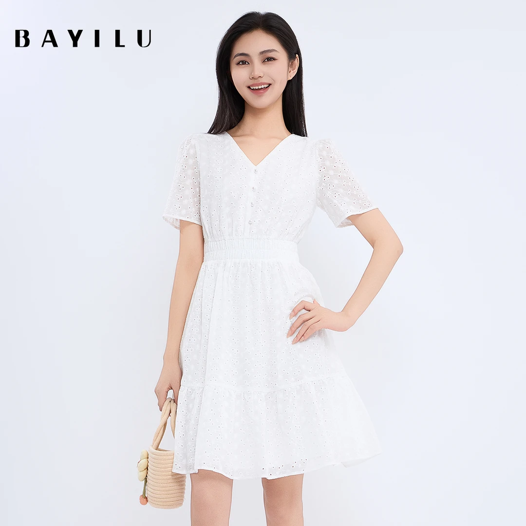 【瑶瑶】芭依璐夏季连衣裙女法式气质裙95L7001Z