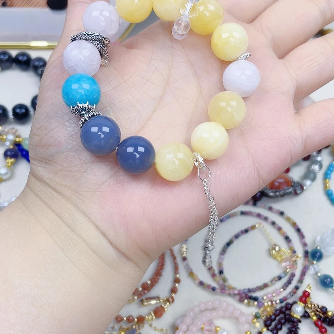 手饰针钠钙石银S925镀金镶嵌