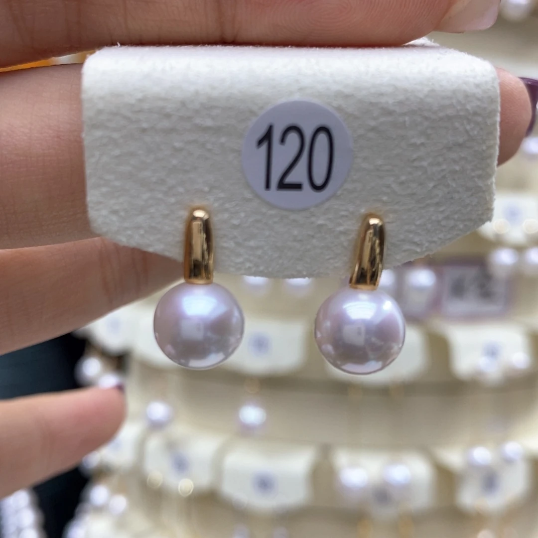 淡水珍珠耳饰银S925镶嵌