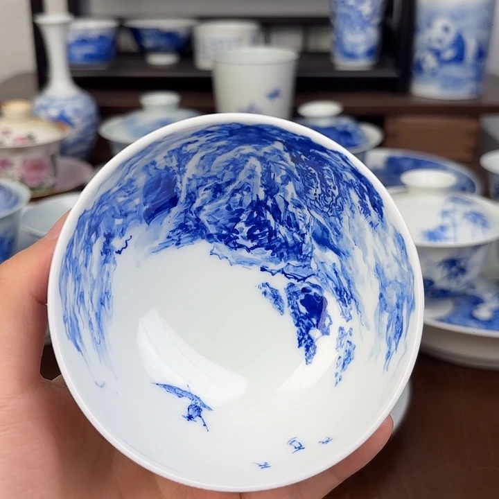 杯子手工手绘山水杯子