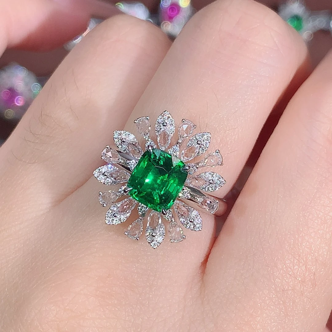 18K金镶嵌戒指石榴石（沙弗莱）2.18ct/天然宝石/七天无理由
