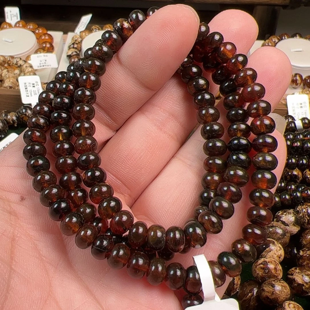 ～***～琥珀未镶嵌手链7M深血