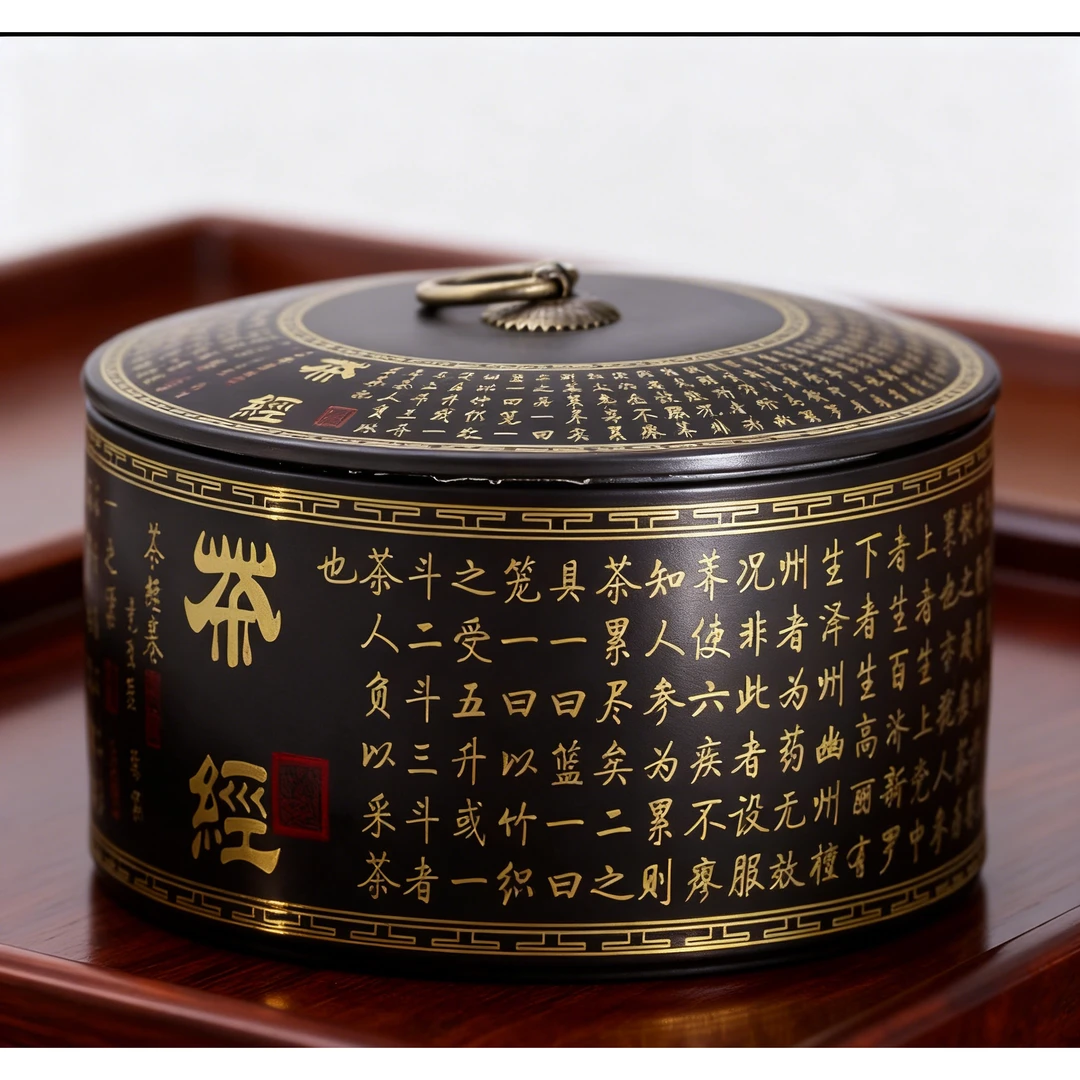 克克茶具HQ茶经紫砂茶叶罐茶具K-0221