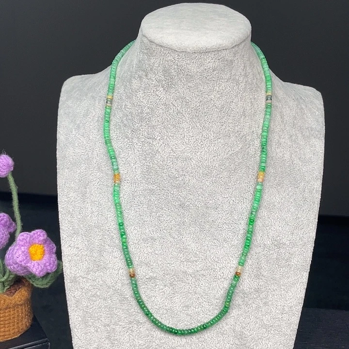 翡翠未镶嵌手链多宝算盘珠链