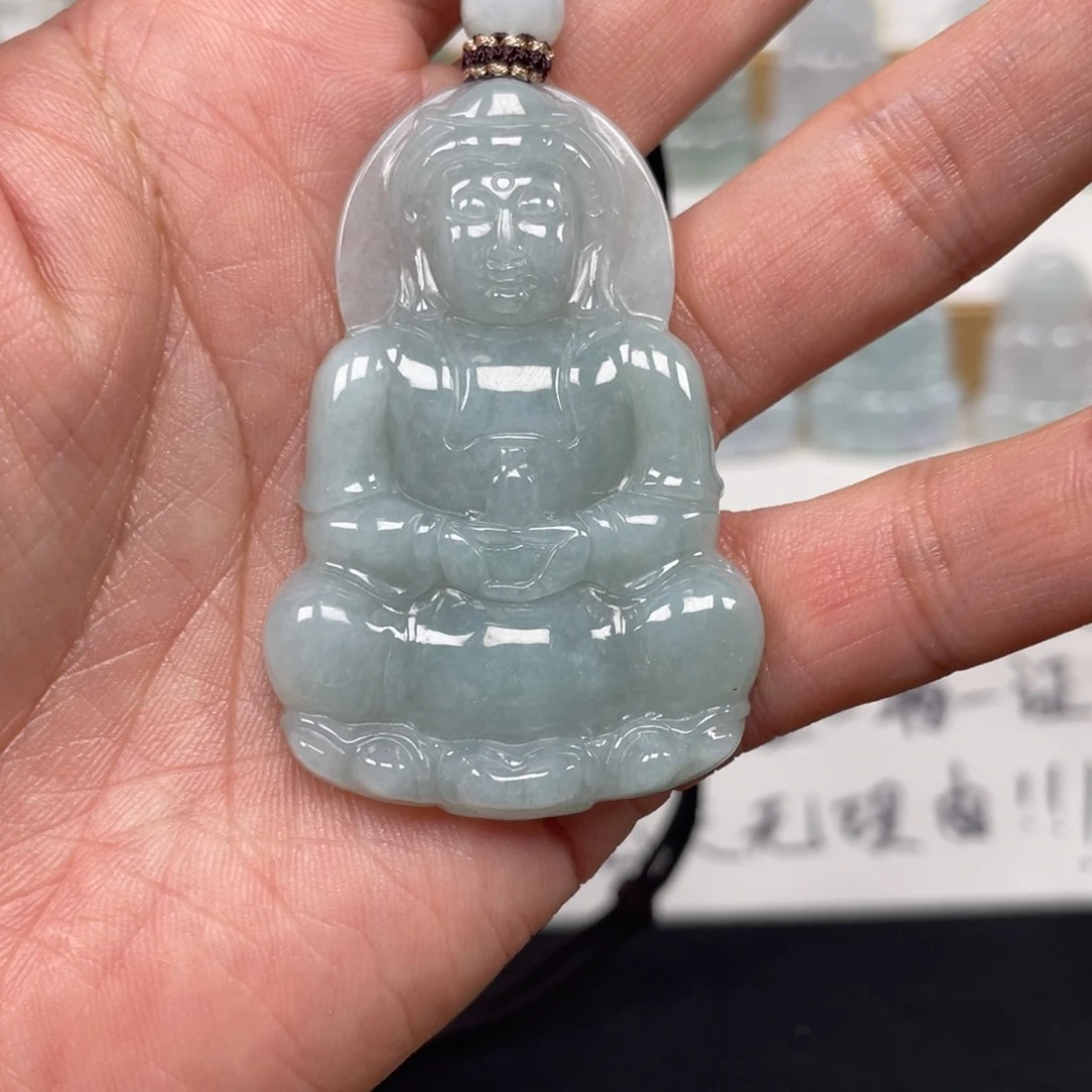 翡翠未镶嵌颈饰天然翡翠A货观音120号