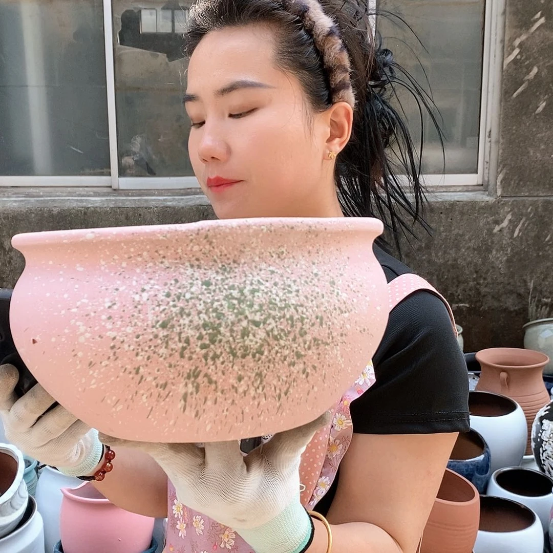 紫砂花盆正品口25高13