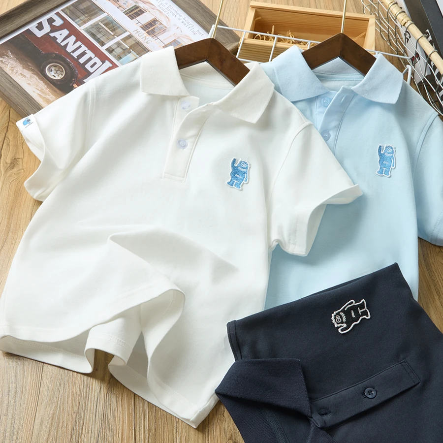 儿童POLO衫2025年夏季新款中大童休闲时尚T桖258XS2