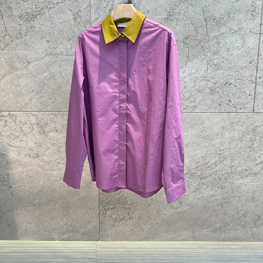 【UHOO WU】设计师品牌25年春新品撞色领衬衫SHO5251421