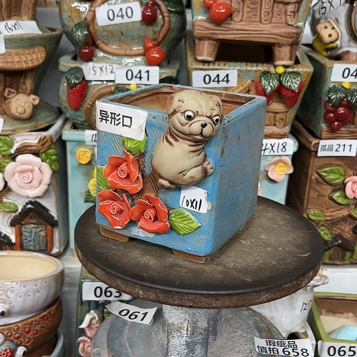 紫砂花盆粗陶材质多肉花盆