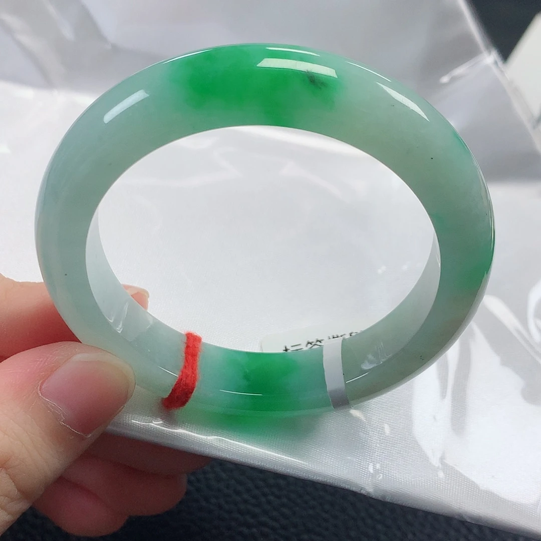 翡翠手镯未镶嵌缅甸天然翡翠手镯51圈口