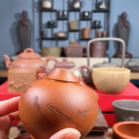 紫砂茶杯?***?小花器鱼