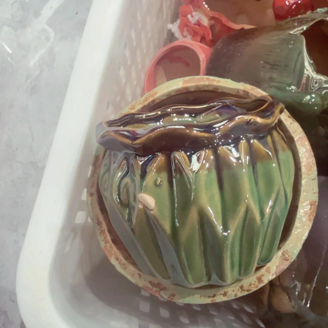 紫砂花盆瑕疵瑕疵