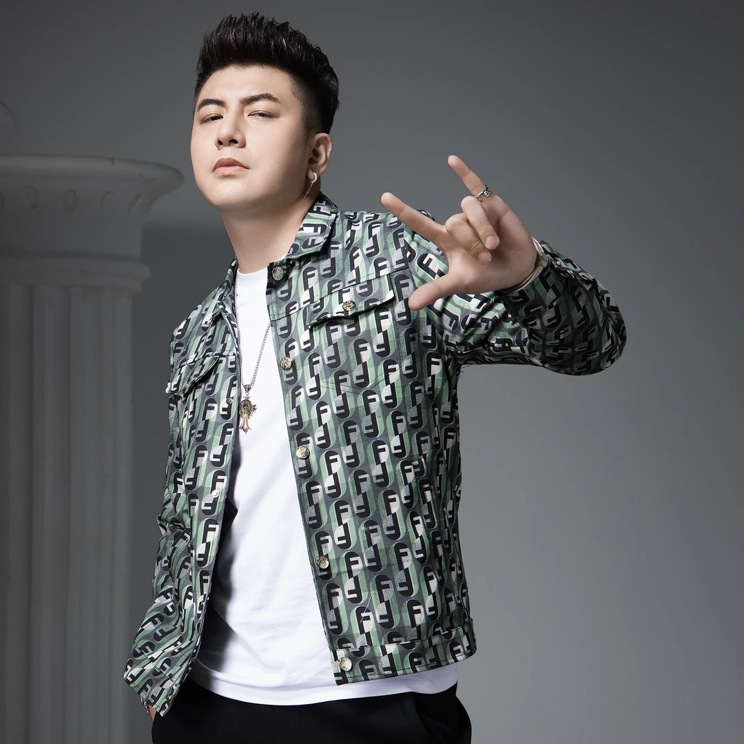 潮牌印花男士外套2025秋季新款潮流休闲上衣男款翻领百搭工装夹克