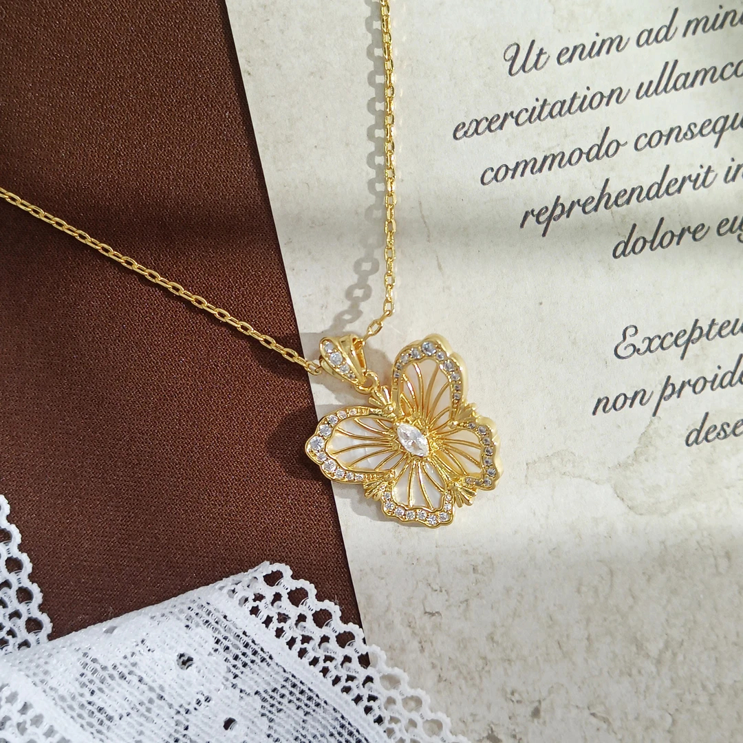 铜合金项链 WXDC-004453【蝶贝舞曲】项链轻奢欧美时尚精致