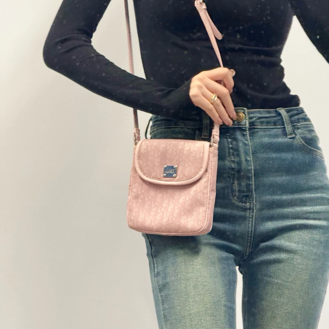95新 DIOR/迪奥 dior樱花粉老花相机包