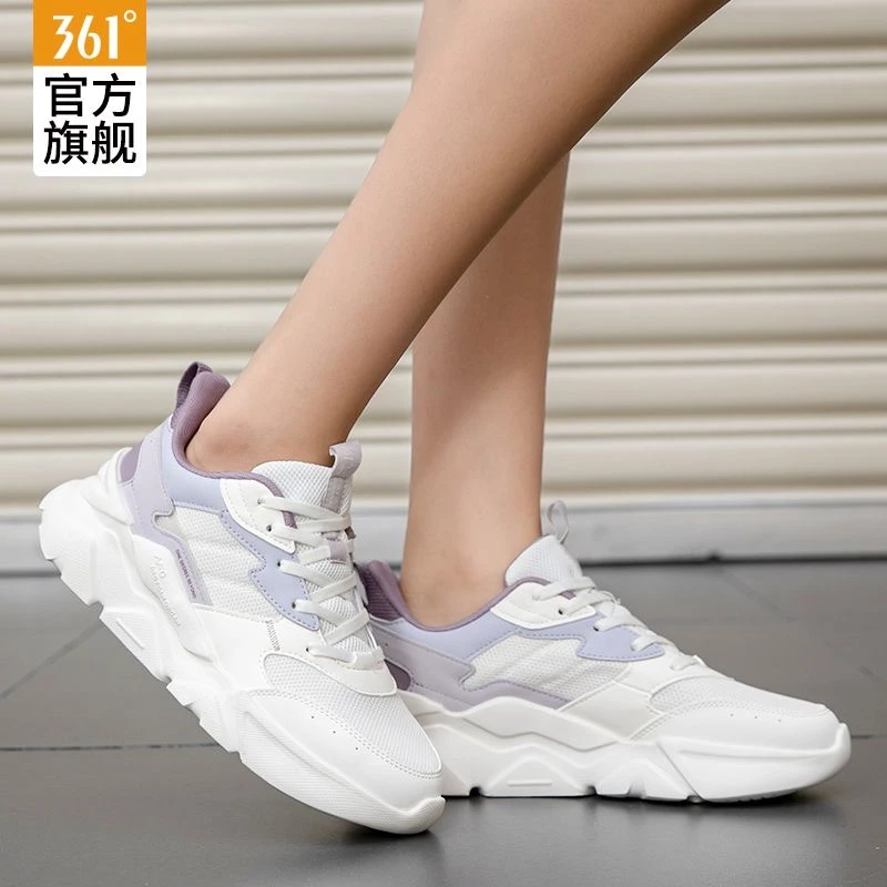 361°女鞋冬季运动鞋女2025新款网面透气软底跑步鞋防滑超轻休闲鞋