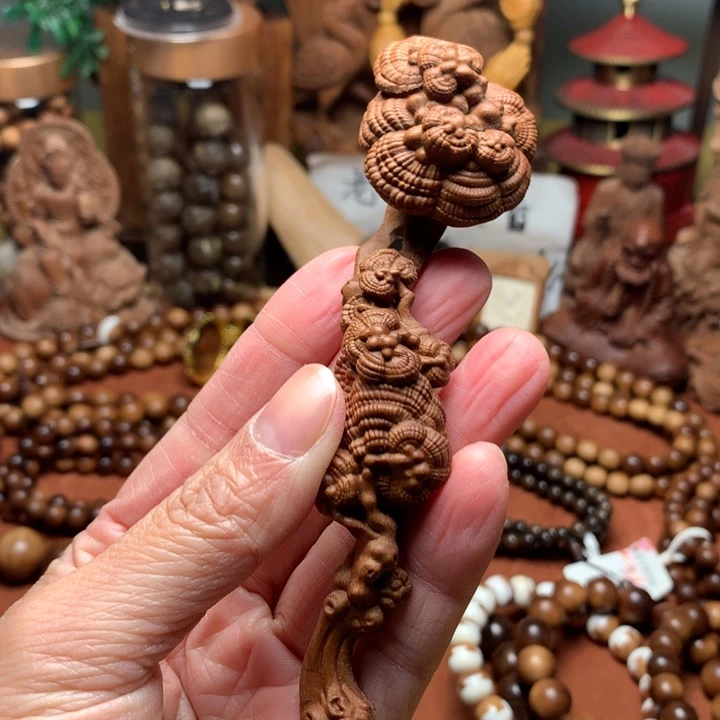 檀香木把件老山檀如意奶香